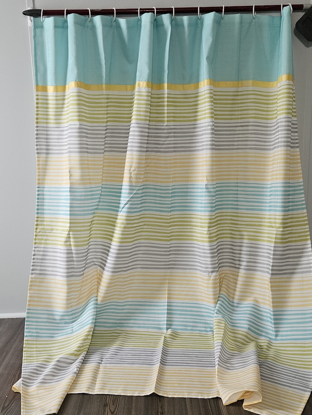 Sonoma 72"L x 69"W Fabric Polyester Curtain Yellow Aqua Sage Green Grey Horizont